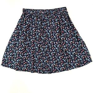 Abercrombie & Fitch Navy Blue Floral Print Mini Skirt Womens XS EUC